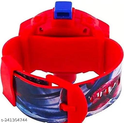 Trendy Spider Man projector digital watch, red and blue strap with matching buckle