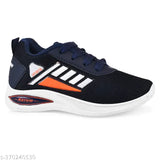Kids blue sports shoes with white sole and black laces