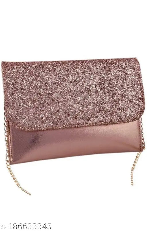 Black sequined slingbag with a purse chain strap