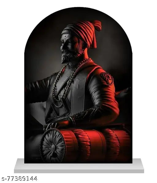 Multicolor acrylic Chhatrapati Shivaji Maharaj idol for car dashboard or home decor, ideal gift item