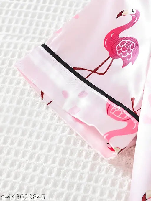 Unisex Lycra half sleeve printed net pyjamas, comfortable sleepwear for summer, winter, and monsoon evenings or weddings