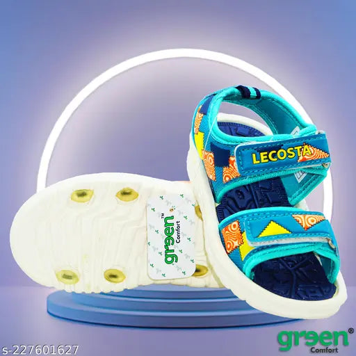 A pair of green comfort kids sandals by LecosteSea, in sea green color