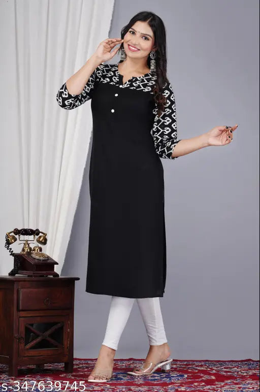 Women's printed viscose rayon straight kurta - sleeveless, vibrant Indian fashion