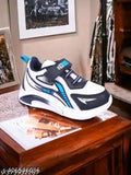 Pair of PVC casual shoes, blue and white design with clear crystal accents