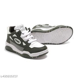 Black, white, and blue casual sneakers for boys, with a smart design, suitable for running, walking, or all-day wear