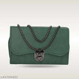 Green leather sling bag with two straps