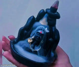 Handcrafted Adi Shankara statue, resin backflow cone incense holder, Indian Shiv decorative showpiece with 21 free backflow incense cones