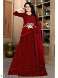 Embellished taffeta silk choli and net duppatas, free size Indian lehenga set