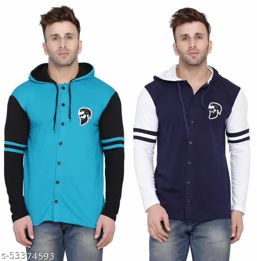 Multicolor cotton blend hoodie with long sleeves - Blisstone T-shirt, India