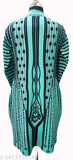 Woolen kurta for ladies with blue and black pattern