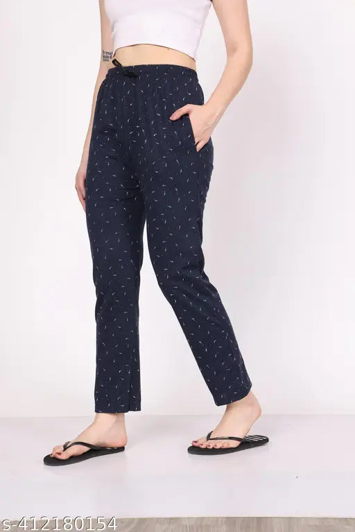 Black cotton high waist pajamas with polka dot print