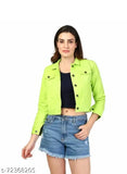 Stylish retro cotton blend jacket & waistcoat, solid neon color for women's fashion