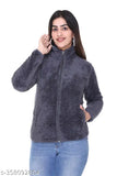 Purple wool fur hooded sweatshirt with zipper, women's fur jacket style on mannequin