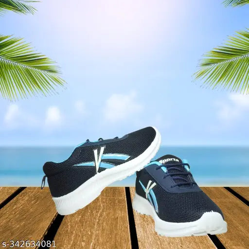 Blue and black sports shoes, kids' sizes, white sole, Velcro closure