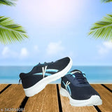 Blue and black sports shoes, kids' sizes, white sole, Velcro closure