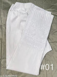 White Lycra Cotton Lucknowi Embroidered Pant for Women with Side Pockets (M: 34waist/37len; L: 38waist/37len; XL: 36waist/37len; XXL: 40waist/37len, India)