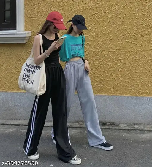 Black and grey cotton joggers combo for women - stylish night pants" (124 characters)