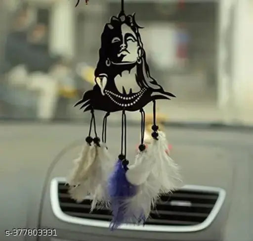Black, blue, and white DK zone Mahadev art for car, office, school, home, kitchen - spiritual automobile showpiece and accessories