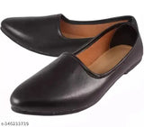 Black synthetic slip-on Muddī Jalsa Jutie men's footwear - Indian artisanal outdoor/partywear" (109 characters)