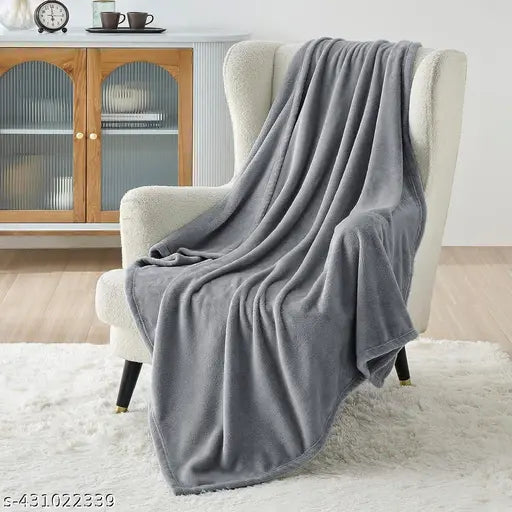 Gray microfiber only kcg plush AC double bed Dohar blanket, lightweight & cozy