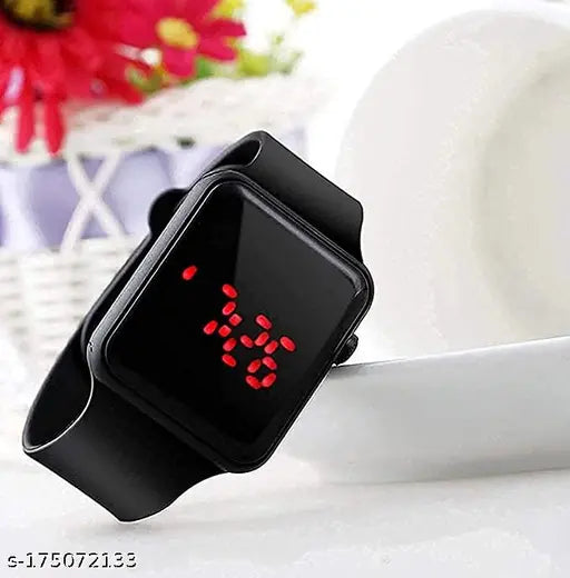 Stylish sporty cotton baseball caps with square LED band watches and metal king bracelets, pack of 3 for men and boys
