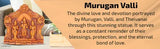 Golden polymarble Murugan Valli Devayani statue, Indian crafted god idol for interior decor