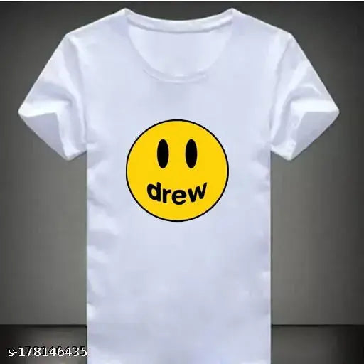 Men's polyester short-sleeved smiley Drew printed t-shirt from Reybaq India collection
