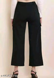 Black cropped flared pants with pockets