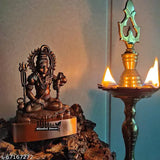 Small metal gold-plated Shiv Idol, copper finish - Amishi Blissful Decors handicraft for car dashboard or home decor