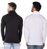 Multicolor high neck long sleeves cotton blend t-shirt, stylish and casual for seasonal wear