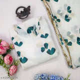 White Georgette full flared Anarkali gown top, trendy and suitable for various occasions. Floral print, long sleeves, round neck, and ankle length. Perfect for summer wear