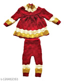 High neck woolen sweater dress, baby girl pyjama cap & booties set - self-design net, ideal for winters (0-1 year)