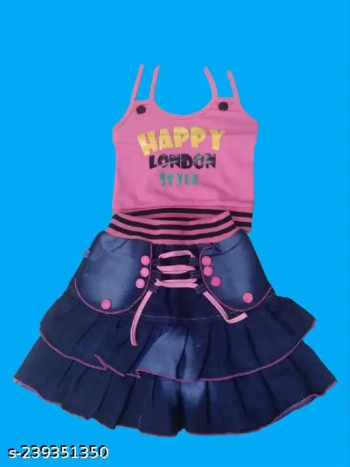 Glace cotton kids winter skart suit with typography print, ideal for heavy winter wear (size: N, length & height: 12 inches) Main image