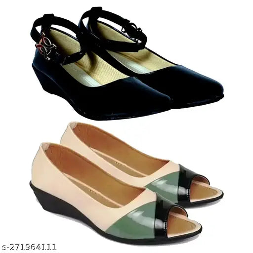 Synthetic bellies & ballerinas combo pack (2), stylish women's footwear for any occasion. Rb passion, India origin