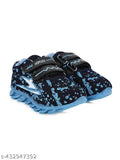 Neon blue and black baby shoes with Velcro closure