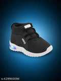 Red and black casual kids' shoes with LED lights