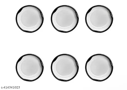 Black metal lug cap lid for glass bottles - leak-proof add-ons for glasses and bottles (pack of 6)