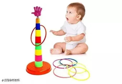 Fleece Quoits Ring Toss Game for Kids, indoor/outdoor fun activity toy with 3D printed design, ideal for single or group play Main image