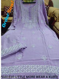 A purple embroidered kurta for women, perfect gift for Rakshabandhan