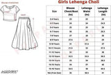 Taffeta fabric baby lehenga choli set with satin dupatta, embroidered semi-stitched design for kids parties