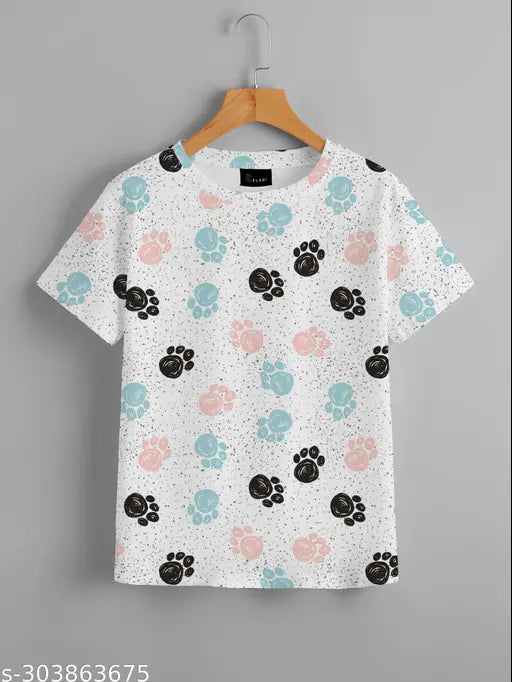 Printed polyester combo t-shirt for women & girls, perfect for regular or oversized fit, Celebi design