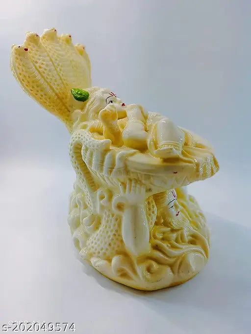 Warm white Krishna Vasudev resin idol, traditional Indian art showpiece for living room decoration or corporate gifts
