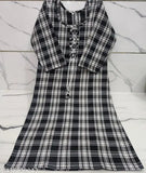 Black woolen check dress