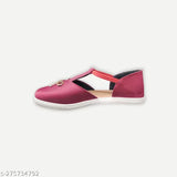 Maroon synthetic ballerinas for women - stylish latest design from Bally Foot, closed back style, India origin