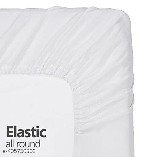 220 TC COTTON FEEL ELASTIC FITTED BEDSHEET WITH ALL ROUND ELASTIC (PACK OF 1) WITH 2 PILLOW COVERS