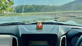 Multi-colored Polyresin Ganesha Idol for Home Decor and Car Dashboard - Lord Ganesha showpiece for Living Room or Umbrella