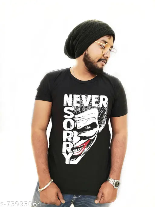 Glow-in-the-dark cotton joker T-shirt, India-made, with short sleeves & radium print