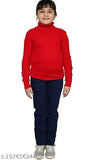 Woolen kids high neck sweater (SANDCHO) for winter fashion in solid color, perfect fit for boys and girls aged 0-15 years