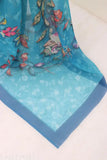 Blue georgette saree with floral digital print