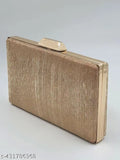 Gold Italian box clutch, square shape with metallic frame